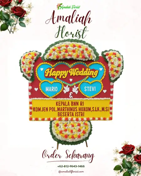 Papan Bunga Pernikahan Bongas Wetan